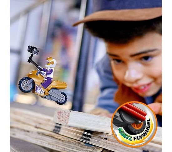 Bandai Stuntman Stu Moto Nitro Boost - Jouet Cascadeur Avec Figurine, Rampe Et Mur Crash - Dès 4 Ans - COSS8201