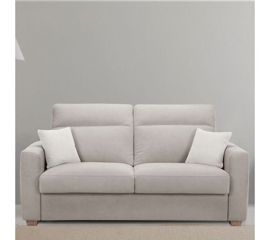 Canapé convertible 3 places CALYPSO tissu curio 11 taupe - Canapé BUT