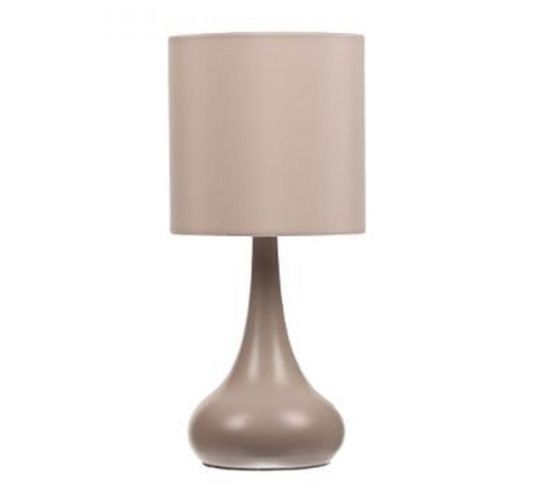 Lampe De Chevet Tactile Coloris Taupe, H 33 X D 15 Cm Lampe De Chevet Tactile Coloris Taupe, H 33 X D 15 Cm