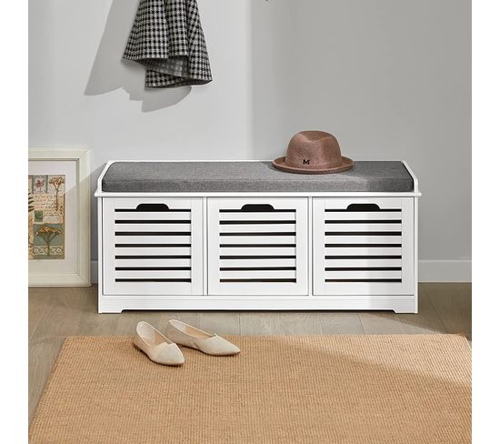 Banc À Chaussures 2 Niveaux Rangement Et 1 Coffre, Etagere Chaussure Banc À Chaussures 2 Niveaux Rangement Et 1 Coffre, Etagere Chaussure