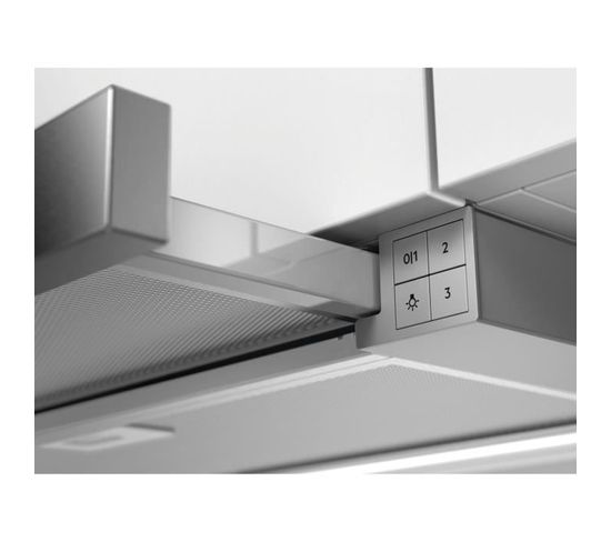 Hotte Tiroir 60 Cm En Inox - 3 Vitesses + éclairage LED - Filtre à Graisse Métallique - Commande Rotative
