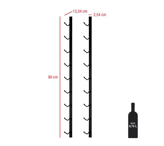 Support Mural à Vin Amosfun En Fer Noir - Design Moderne Pour Cuisine, Bar Ou Salle à Manger (13,5x9,5x9,5 Cm)