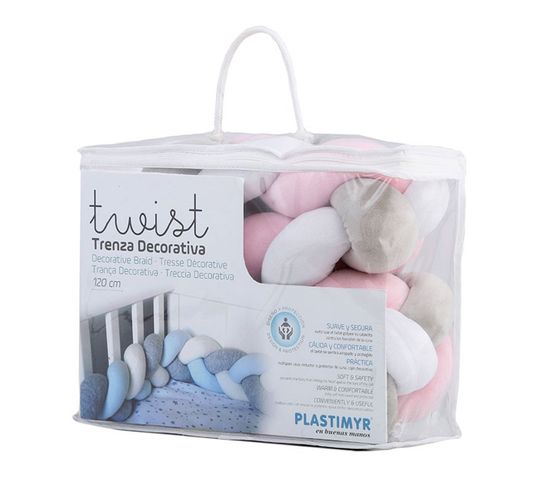 Twist Tresse Tour De Lit Bebe Protection Multifonctions 1 Cm Rose Linge De Lit Textile Lit Bebe But