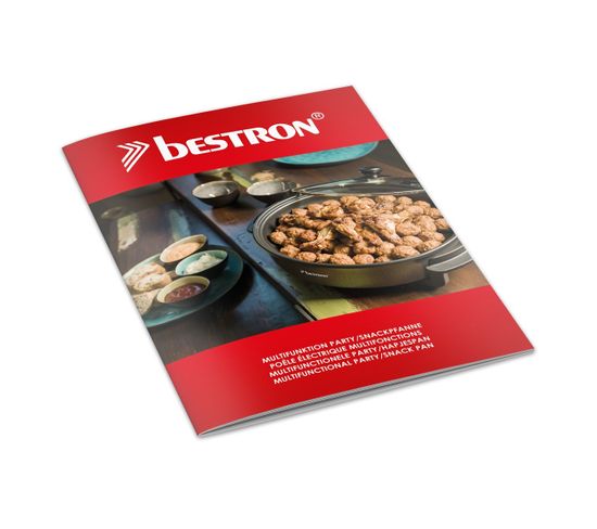 Poêle Électrique De Fête Bestron XL - 32 Cm, 1500W, Antiadhésif, Couvercle Verre, Noir