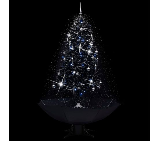 Sapin De Noël Neigeux VidaXL 170 Cm - Avec Effet Chute De Neige, LED Blanches Et Décorations - Base Parapluie - Pour Intérieur - 8