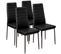 Lot De 4 Chaises Avec Surpiqûre - Noir