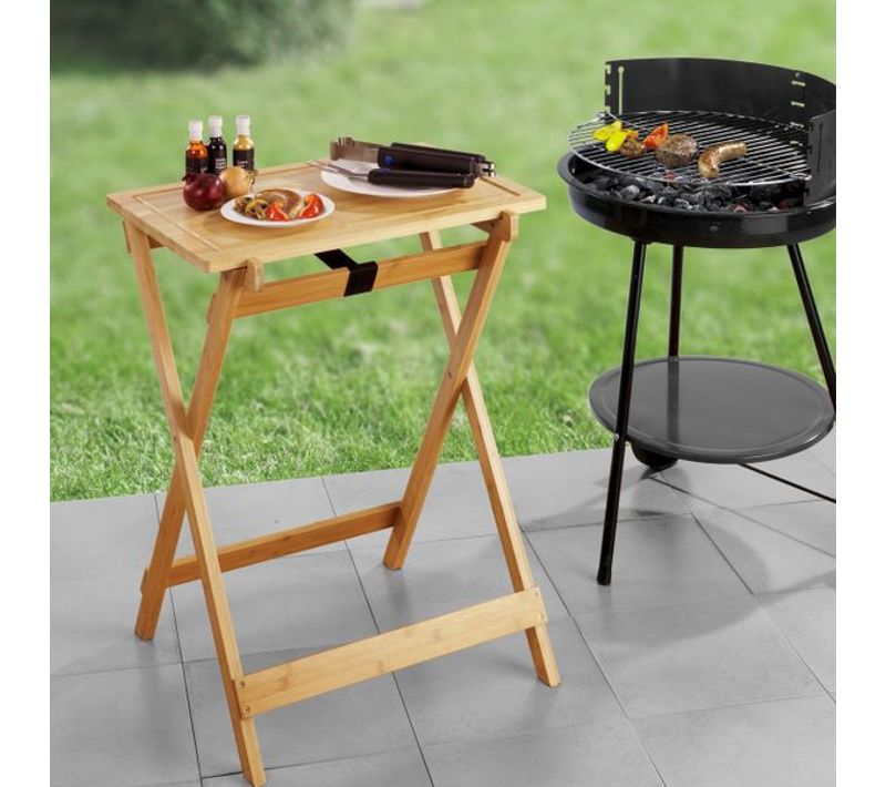 Table Pliante Avec Planche À Découper Wenko Lugo Bois