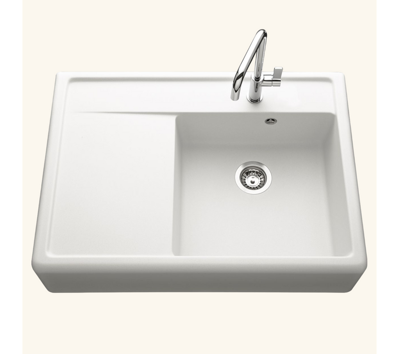 évier Timbre D'office Granit Blanc Grisé Kümbad Kiwi 1 Grand Bac 1 égouttoir