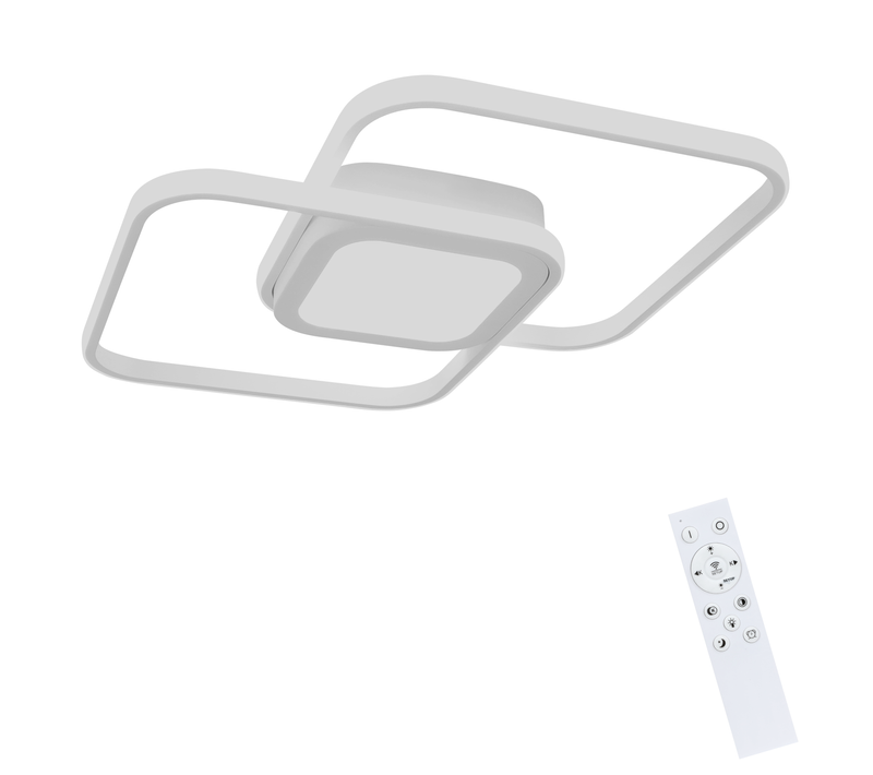 Plafonnier LED 48w Métal Blanc Dimmable Moderne Avec Télécommande