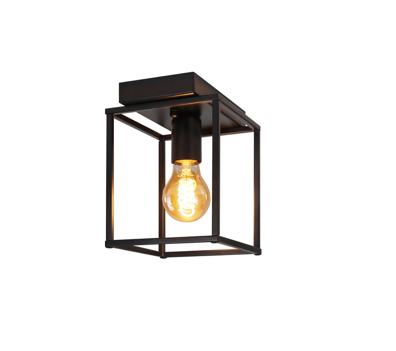 Plafonnier LED Rétro Noir Lampe Industrielle