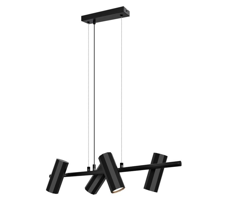 Suspension Manger Noir 4 Spots Gu10 Moderne Industrielle
