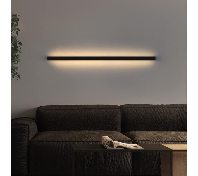 Applique LED Moderne 60 Cm 21 W Blanc Chaud Lampe Lampe Noir