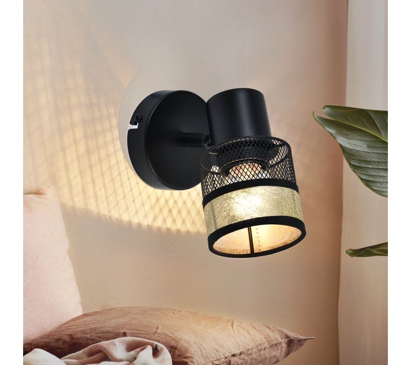 Spot 1 Flamme Noir Métal Vintage Spot De Plafond E27 Max.40w 330° Orientable