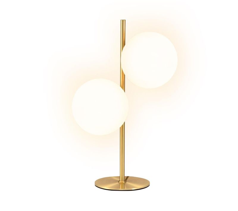 Lampe de Chevet Moderne 2 luminaire Lampe de Table Avec Interrupteur Métal Verre Blanc E27