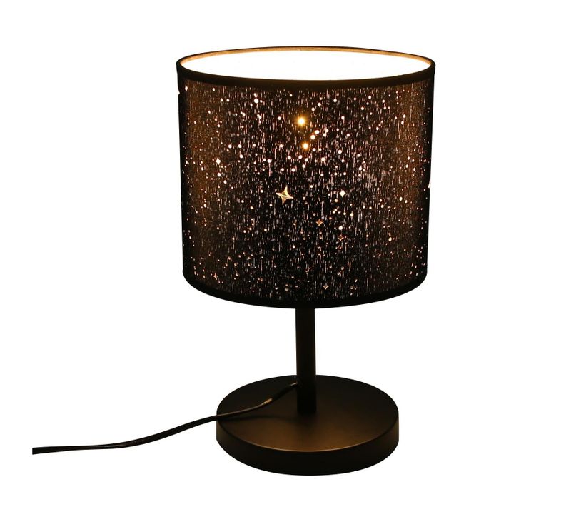 Lampe de Chevet Noir Moderne Abat-jour en Tissu Lampe de Chevet E27 pour salon Bureau