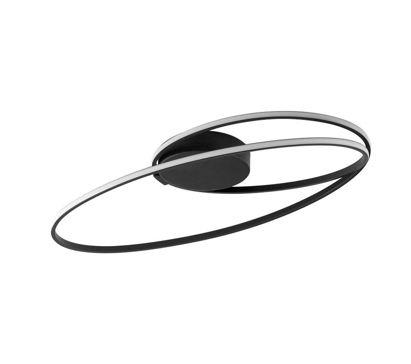 Plafonnier LED 36w Lampe De Salon Chambre 3000k Blanc Noir Moderne