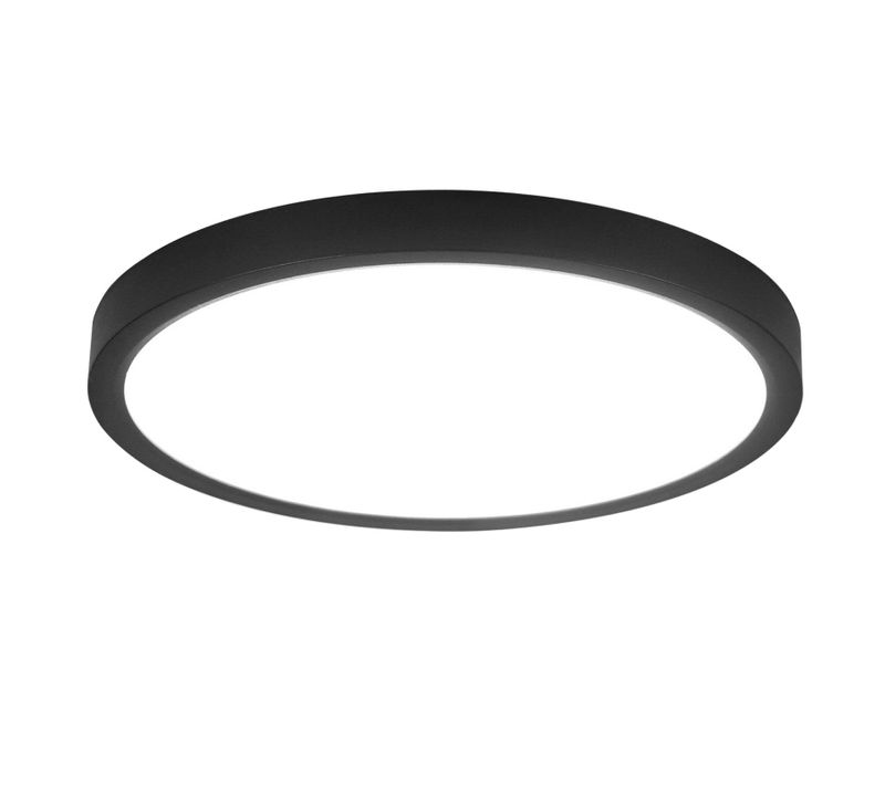 Plafonnier LED 18cm 15w Noir 6000k Moderne