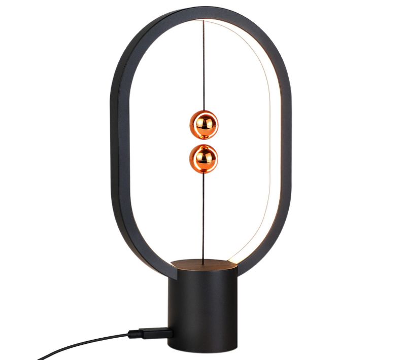 Lampe De Bureau LED Noire Morden, Petite Lampe De Chevet Décorative, Lampe Magnétique