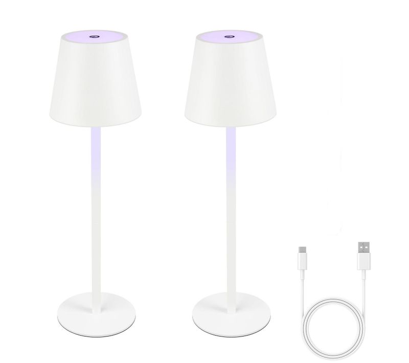 Lot De 2 Lampes De Table Fil LED Rgb Tactile Dimmable Ip54 USB