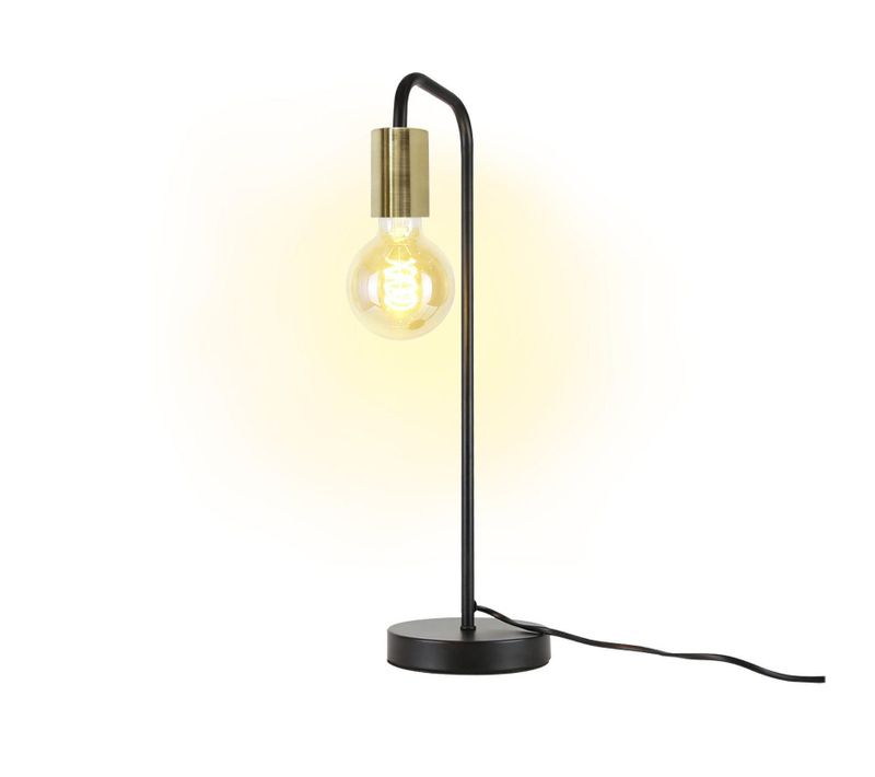Lampe De Table En Métal Noir Industriel Vintage E27 Lampe De Table Veilleuse Avec Câble
