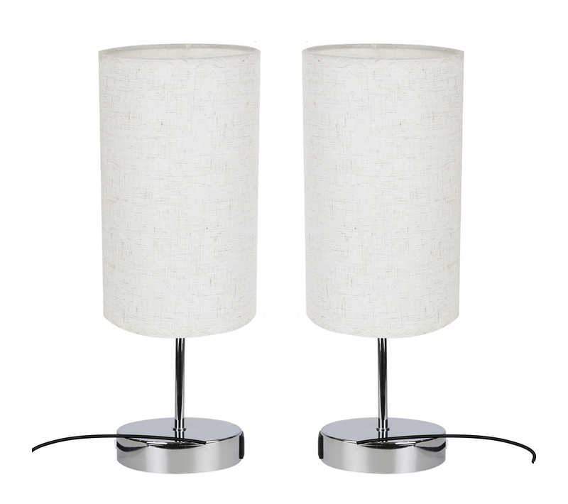 Lampe De Chevet Tactile Dimmable Lot De 2 - Moderne Avec Ports USB Chrome E27