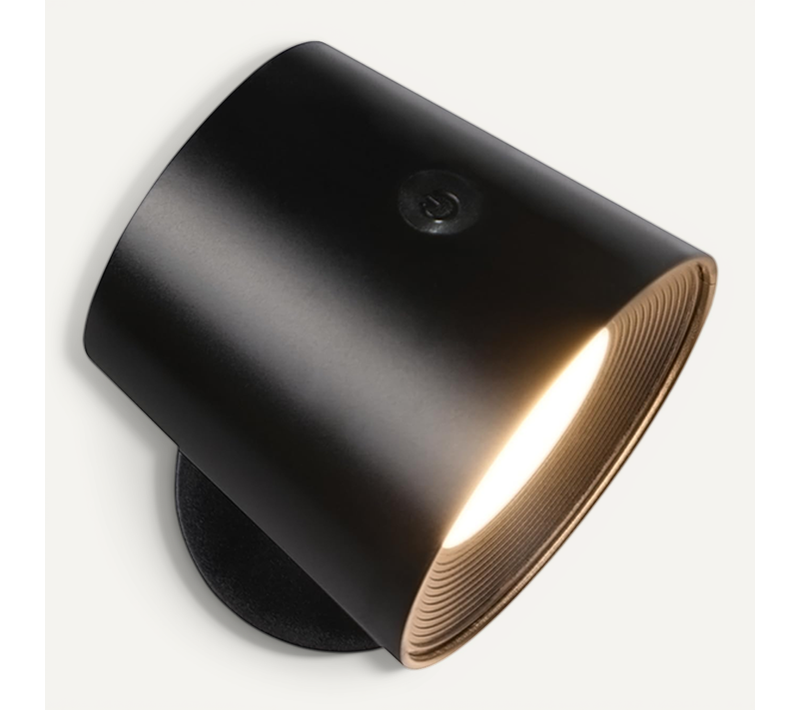 Applique LED Avec Batterie Sans Branchement électrique Avec Variateur Tactile Orientable à 360° Noir