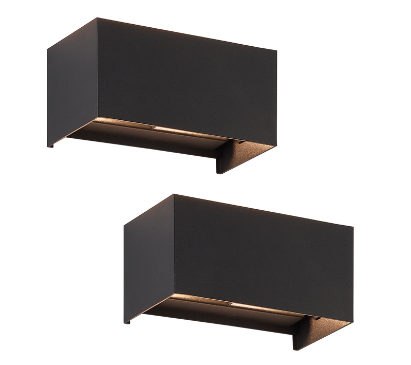 Applique Murale LED Série 2 Lampe D'extérieur Noire Ip65 3000k Blanc Chaud G9