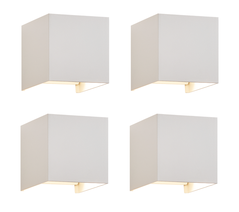 Applique LED Intérieur/extérieur Lot De 4 Lampe Blanche Chaude Ip65 G9 Haut Vers Le Bas