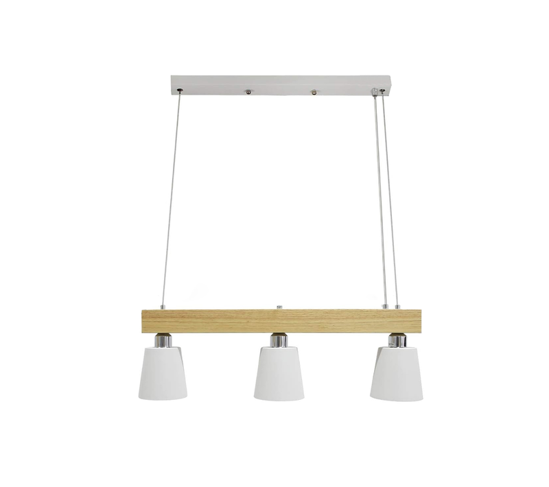 Suspension Table à Manger Bois 3 Ampoules Blanc Chaud Vintage E27 Max.25w