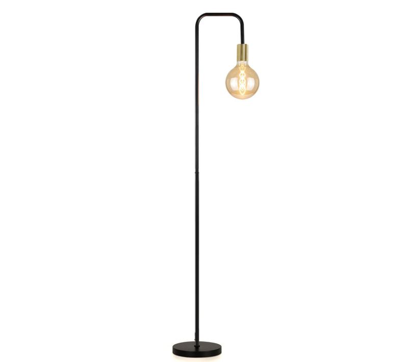 Lampadaire Salon Vintage Noir Or Avec Interrupteur à Pied Métal Industriel Lampadaire Design