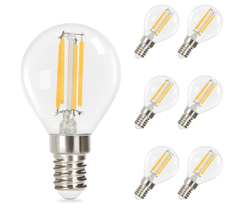 6 Ampoules LED E14 Vintage Blanc Chaud G45 2700k 4w Verre De Haute Qualité