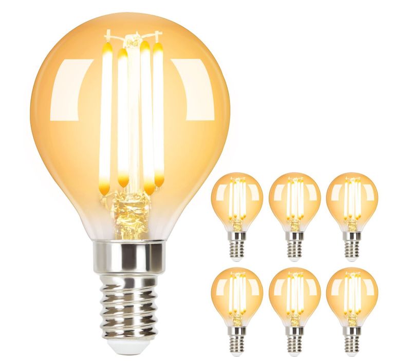6 Ampoules LED E14 Lampe Vintage - G45 Rétro 2700k 4w Blanc Chaud