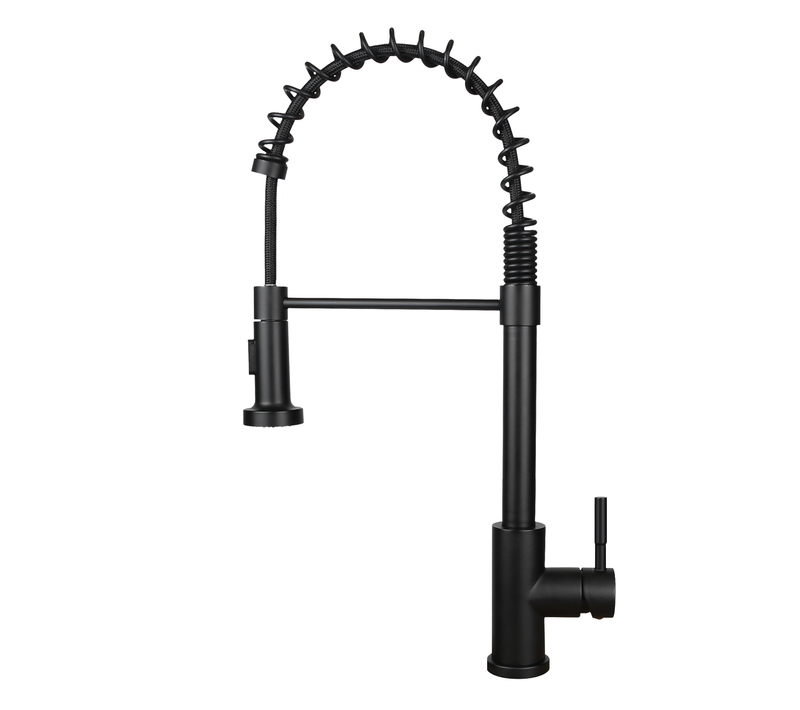 Robinet De Cuisine Douchette Extractible Rotatif Mitigeur D'évier Haute Pression Avec 2 Types Noir