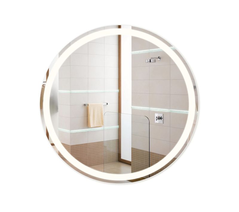 Miroir Lumineux Salle De Bain Rond 70 Cm LED Mural Interrupteur Tactile Ip44 Réglable 3000k-6500k