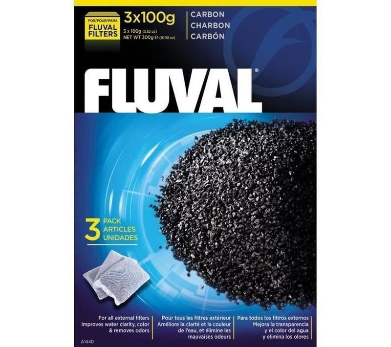 Lot De 3 Recharges Charbon Actif 100 G - Pour Aquariums Eau Douce Et Marine