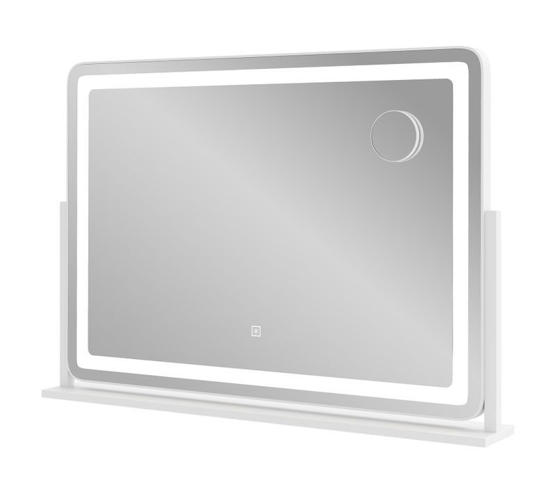 Miroir Maquillage Lumineux 80 X 55 Cm, Miroir Coiffeuse LED, Miroir Grossissant 10x, Rotation à 360°