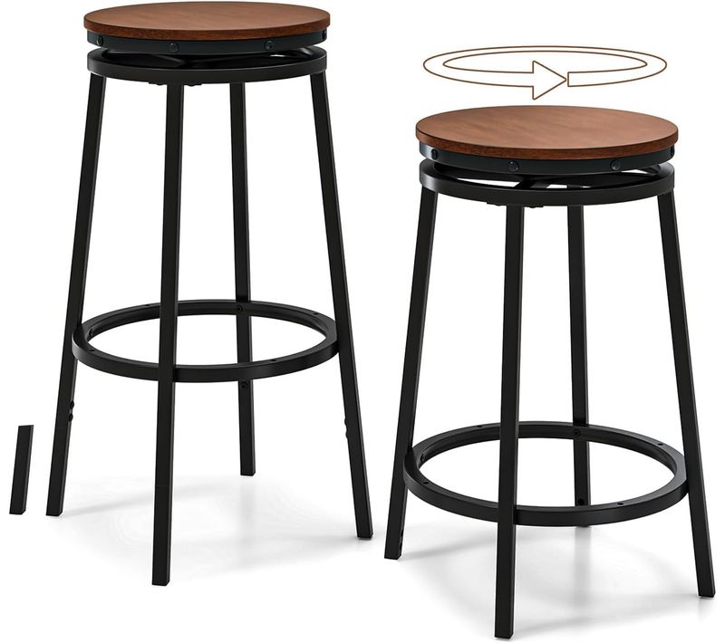 Tabourets De Bar Pivotants, Tabouret Cuisine Réglables En Hauteur 74/61 Cm, Cadre En Métal