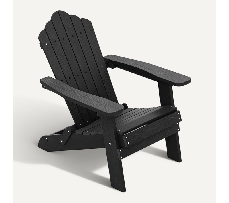 Fauteuil Jardin Exterieur, Chaise Adirondack Pliable, 88 X 77 X 95 Cm, Charge 180 Kg (noir)