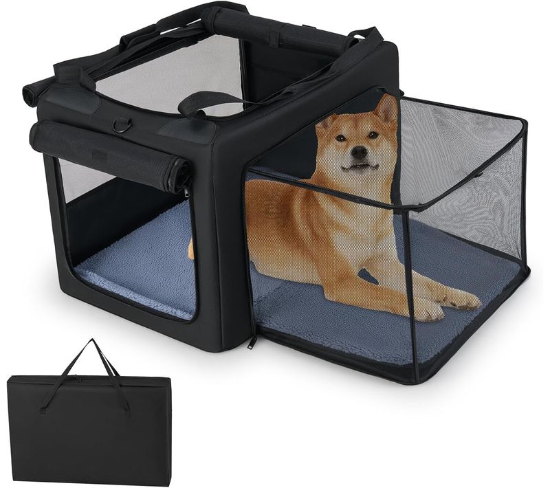 Sac Transport Chien Pliable, Cage De Transport Pour Chien, Panier Extensible En Maille (large)