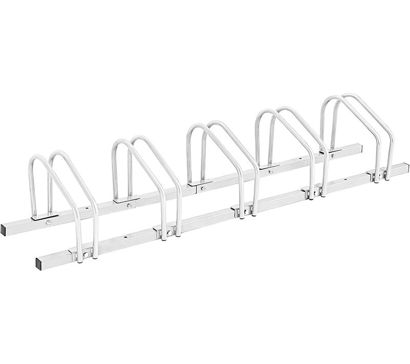 Râtelier 5 Vélo, Support De Rangement Vélo En Acier, Fixation Au Sol Au Mur Pour Extérieur Intérieur
