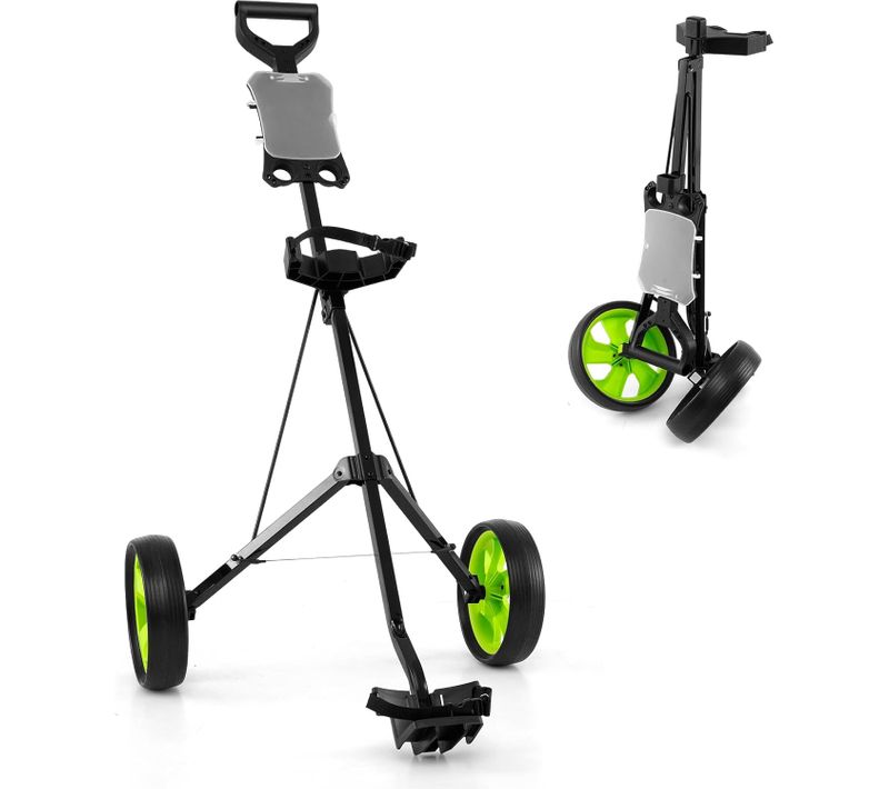 Chariot De Golf à 2 Roues Pliable Avec Emplacement Pour 4 Tees, 4 Balls Et Tableau De Score