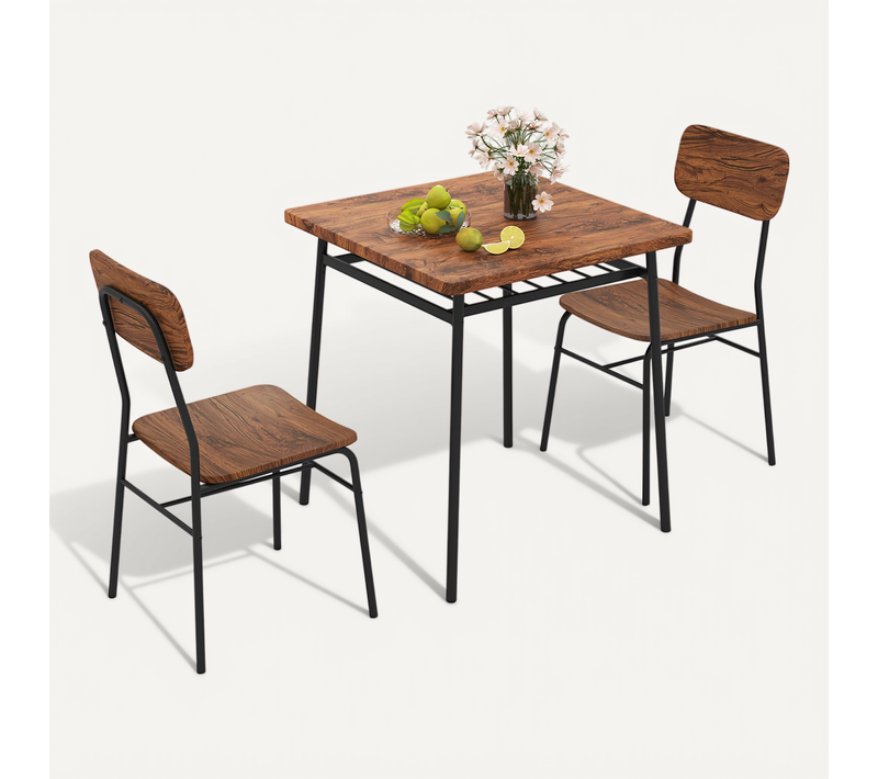 Petite Table De Cuisine 2 Personnes,chaises Encastrables, Table Carrée Pour Coin Petit-déjeuner