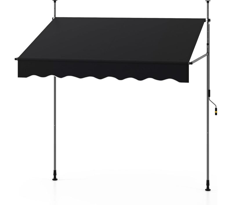 Store Banne Manuel Rétractable De 2 X 1,2/1,35/1,5m Avec Manivelle Hauteur Réglable 210-300cm (noir)