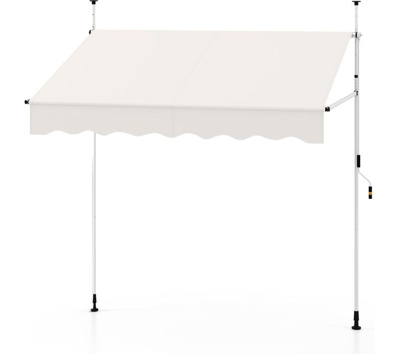 Store Banne Manuel Rétractable De 2 X 1,2/1,35/1,5m, Hauteur Réglable 210-300cm (blanc)