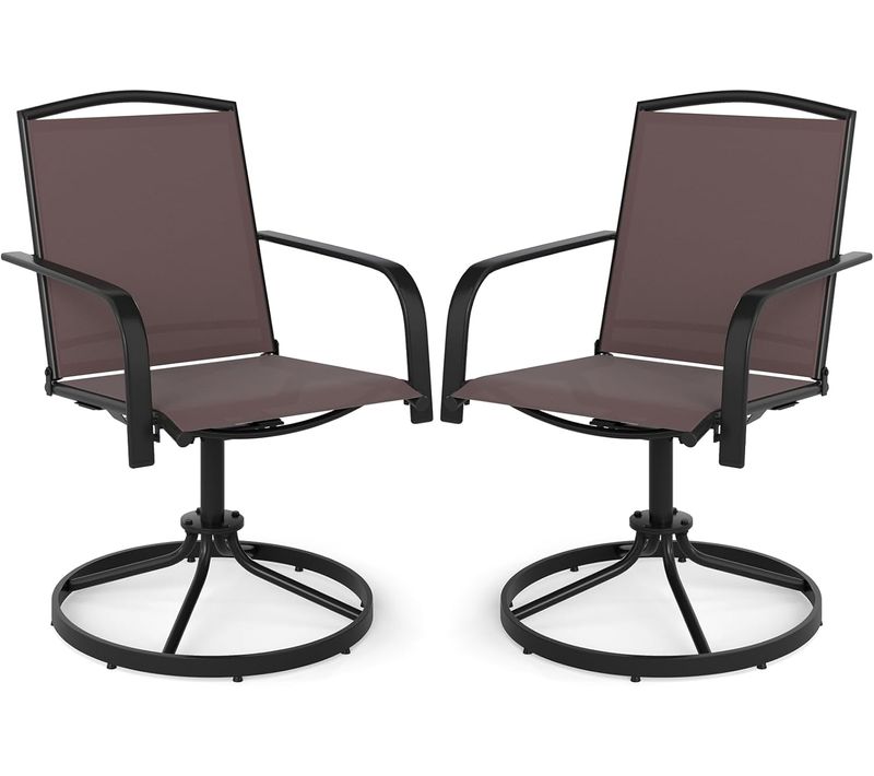 Lot De 2 Chaises De Jardin Exterieur, Fauteuils à Bascule à 360°, 66 X 56 X 92,5 Cm (café)