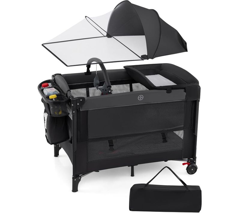 5 En 1 Lit Parapluie Bébé Avec Matelas Et Moustiquaire Ettable à Langer, Lit De Voyage