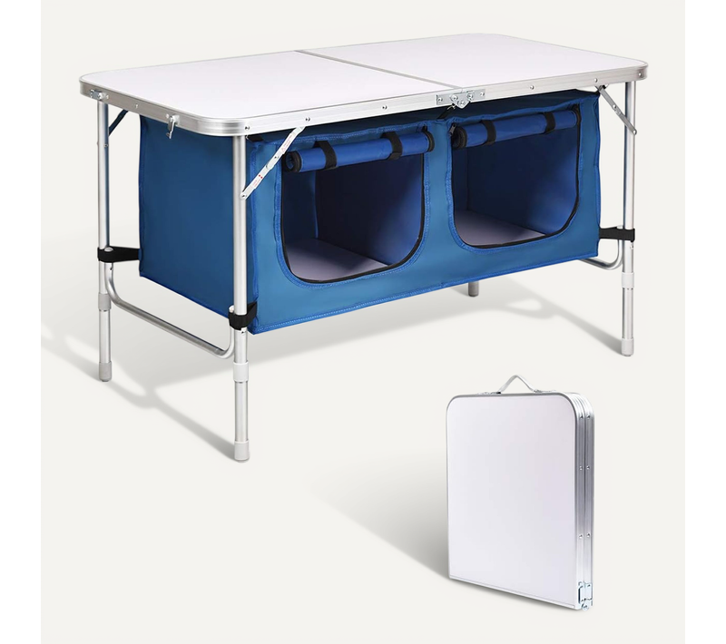 Table De Camping Pliante Table De Jaridn En Aluminium Pliable Et Compacte, Meuble De Jaridn(bleu)