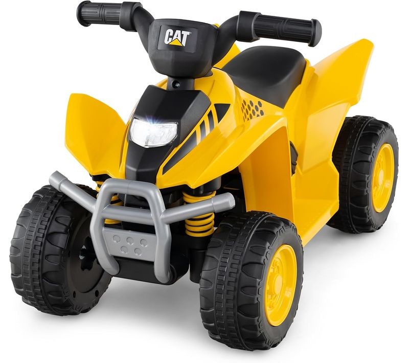6v Caterpillar Quad Électrique Enfant Avec Klaxon Et Lumière LED, Pour 1,5-3 Ans, Jaune