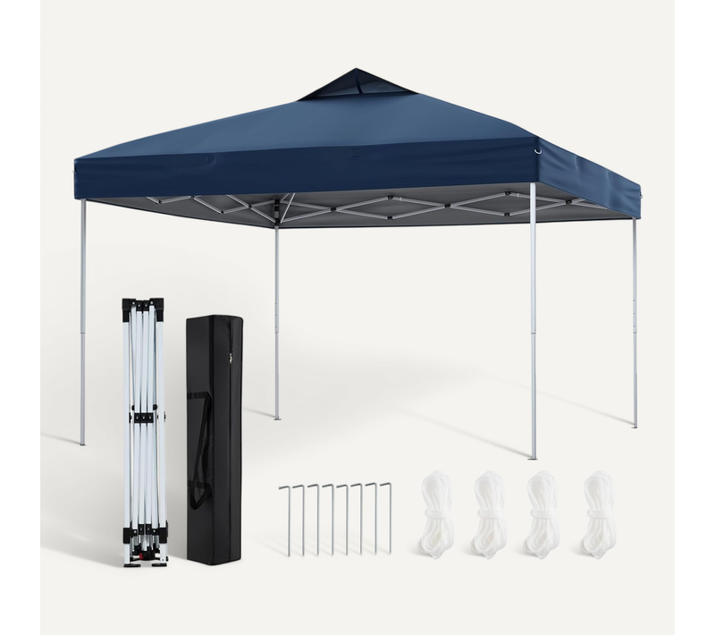 Tonnelle De Jardin Pop-up 295 X 295 Cm, Tente Réception Pliant Avec Verrouillage Central (bleu)