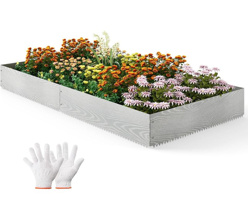 Jardinière Surélevée En Métal Galvanisé 6 Pièces De 600 Cm, Jardinière à Creuser,bandes De 110x22cm